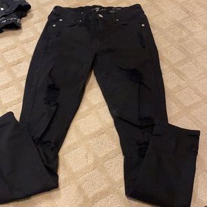 7 for all mankind black distressed jean denim  25